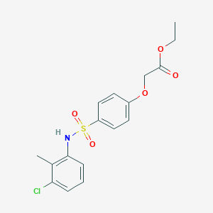 molecular formula C17H18ClNO5S B425792 Ethyl {4-[(3-chloro-2-methylanilino)sulfonyl]phenoxy}acetate 