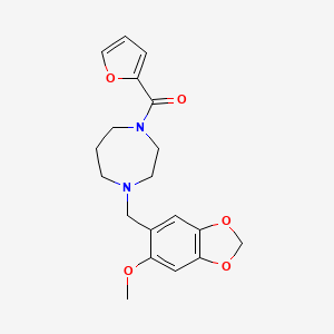 molecular formula C19H22N2O5 B4257925 1-(2-furoyl)-4-[(6-methoxy-1,3-benzodioxol-5-yl)methyl]-1,4-diazepane 