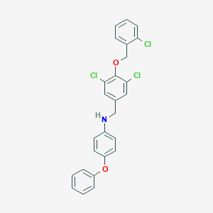molecular formula C26H20Cl3NO2 B425793 N-{3,5-dichloro-4-[(2-chlorobenzyl)oxy]benzyl}-4-phenoxyaniline 