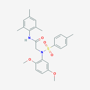 molecular formula C26H30N2O5S B425795 2-{2,5-dimethoxy[(4-methylphenyl)sulfonyl]anilino}-N-mesitylacetamide 