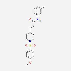 molecular formula C22H28N2O4S B4257951 3-{1-[(4-methoxyphenyl)sulfonyl]-4-piperidinyl}-N-(3-methylphenyl)propanamide 