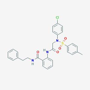 molecular formula C30H28ClN3O4S B425796 2-({N-(4-chlorophenyl)-N-[(4-methylphenyl)sulfonyl]glycyl}amino)-N-(2-phenylethyl)benzamide 