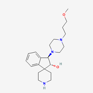 rel-(2R,3R)-3-[4-(3-methoxypropyl)-1-piperazinyl]-2,3-dihydrospiro[indene-1,4'-piperidin]-2-ol bis(trifluoroacetate) (salt)