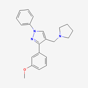 molecular formula C21H23N3O B4257974 3-(3-methoxyphenyl)-1-phenyl-4-(1-pyrrolidinylmethyl)-1H-pyrazole 