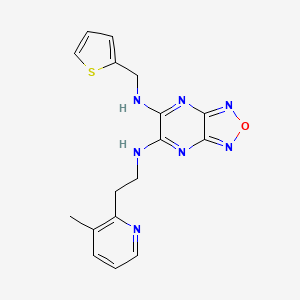 molecular formula C17H17N7OS B4257980 N-[2-(3-methyl-2-pyridinyl)ethyl]-N'-(2-thienylmethyl)[1,2,5]oxadiazolo[3,4-b]pyrazine-5,6-diamine 