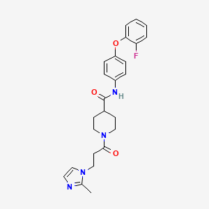 N-[4-(2-fluorophenoxy)phenyl]-1-[3-(2-methyl-1H-imidazol-1-yl)propanoyl]-4-piperidinecarboxamide