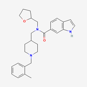 N-{[1-(2-methylbenzyl)-4-piperidinyl]methyl}-N-(tetrahydro-2-furanylmethyl)-1H-indole-6-carboxamide