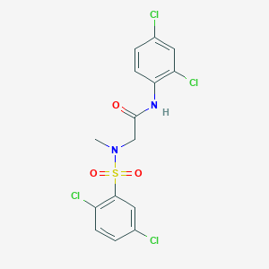 molecular formula C15H12Cl4N2O3S B425803 N-(2,4-dichlorophenyl)-2-[[(2,5-dichlorophenyl)sulfonyl](methyl)amino]acetamide 