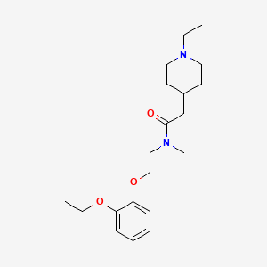 molecular formula C20H32N2O3 B4258031 N-[2-(2-ethoxyphenoxy)ethyl]-2-(1-ethylpiperidin-4-yl)-N-methylacetamide 