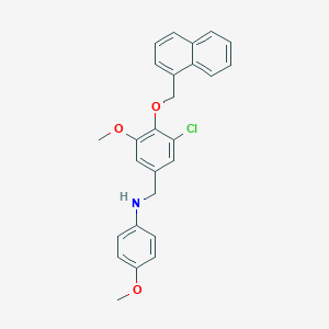 molecular formula C26H24ClNO3 B425804 N-[3-chloro-5-methoxy-4-(naphthalen-1-ylmethoxy)benzyl]-4-methoxyaniline 