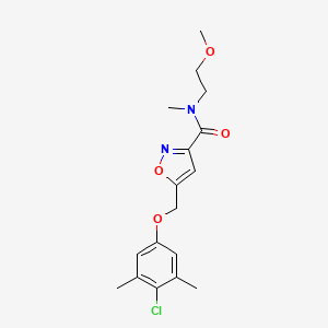 molecular formula C17H21ClN2O4 B4258047 5-[(4-chloro-3,5-dimethylphenoxy)methyl]-N-(2-methoxyethyl)-N-methyl-3-isoxazolecarboxamide 