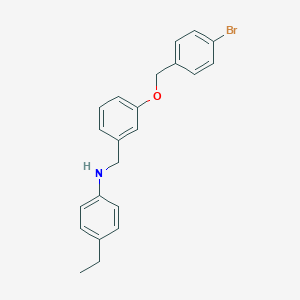molecular formula C22H22BrNO B425805 N-{3-[(4-bromobenzyl)oxy]benzyl}-N-(4-ethylphenyl)amine 