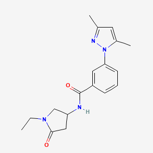 3-(3,5-dimethyl-1H-pyrazol-1-yl)-N-(1-ethyl-5-oxopyrrolidin-3-yl)benzamide