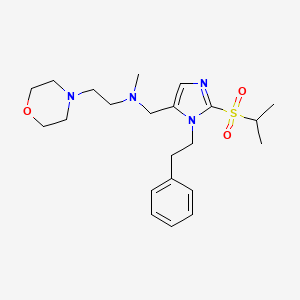 molecular formula C22H34N4O3S B4258067 N-{[2-(isopropylsulfonyl)-1-(2-phenylethyl)-1H-imidazol-5-yl]methyl}-N-methyl-2-(4-morpholinyl)ethanamine 