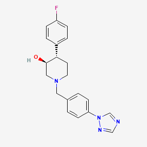 molecular formula C20H21FN4O B4258075 (3S*,4S*)-4-(4-fluorophenyl)-1-[4-(1H-1,2,4-triazol-1-yl)benzyl]piperidin-3-ol 