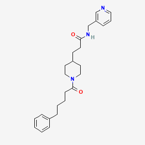 molecular formula C25H33N3O2 B4258076 3-[1-(5-phenylpentanoyl)-4-piperidinyl]-N-(3-pyridinylmethyl)propanamide 