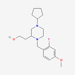 molecular formula C19H29FN2O2 B4258077 2-[4-cyclopentyl-1-(2-fluoro-4-methoxybenzyl)-2-piperazinyl]ethanol 