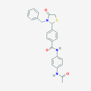 N-[4-(acetylamino)phenyl]-4-(3-benzyl-4-oxo-1,3-thiazolidin-2-yl)benzamide