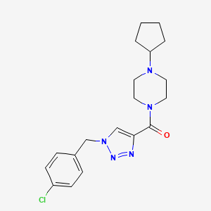 molecular formula C19H24ClN5O B4258094 1-{[1-(4-chlorobenzyl)-1H-1,2,3-triazol-4-yl]carbonyl}-4-cyclopentylpiperazine 
