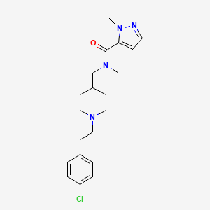 molecular formula C20H27ClN4O B4258096 N-({1-[2-(4-chlorophenyl)ethyl]-4-piperidinyl}methyl)-N,1-dimethyl-1H-pyrazole-5-carboxamide 