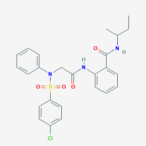 molecular formula C25H26ClN3O4S B425810 N-(sec-butyl)-2-[({[(4-chlorophenyl)sulfonyl]anilino}acetyl)amino]benzamide 