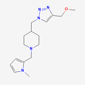molecular formula C16H25N5O B4258107 4-{[4-(methoxymethyl)-1H-1,2,3-triazol-1-yl]methyl}-1-[(1-methyl-1H-pyrrol-2-yl)methyl]piperidine trifluoroacetate 