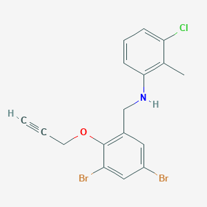 molecular formula C17H14Br2ClNO B425812 3-chloro-N-[3,5-dibromo-2-(2-propynyloxy)benzyl]-2-methylaniline 