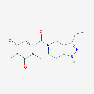 molecular formula C15H19N5O3 B4258126 6-[(3-ethyl-1,4,6,7-tetrahydro-5H-pyrazolo[4,3-c]pyridin-5-yl)carbonyl]-1,3-dimethylpyrimidine-2,4(1H,3H)-dione 