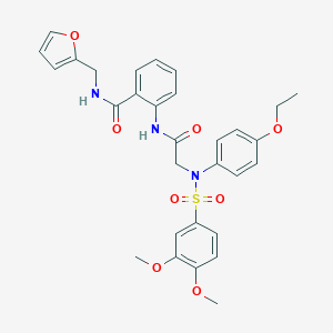 molecular formula C30H31N3O8S B425813 2-({N-[(3,4-dimethoxyphenyl)sulfonyl]-N-(4-ethoxyphenyl)glycyl}amino)-N-(furan-2-ylmethyl)benzamide 