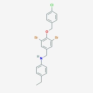 molecular formula C22H20Br2ClNO B425814 N-{3,5-dibromo-4-[(4-chlorobenzyl)oxy]benzyl}-4-ethylaniline 