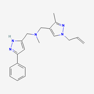 molecular formula C19H23N5 B4258146 1-(1-allyl-3-methyl-1H-pyrazol-4-yl)-N-methyl-N-[(5-phenyl-1H-pyrazol-3-yl)methyl]methanamine 
