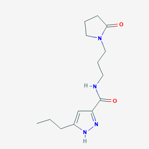 molecular formula C14H22N4O2 B4258149 N-[3-(2-oxopyrrolidin-1-yl)propyl]-3-propyl-1H-pyrazole-5-carboxamide 