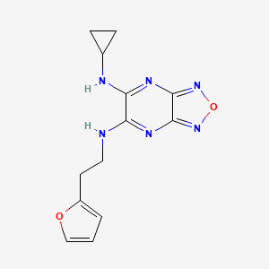molecular formula C13H14N6O2 B4258159 N-cyclopropyl-N'-[2-(2-furyl)ethyl][1,2,5]oxadiazolo[3,4-b]pyrazine-5,6-diamine 