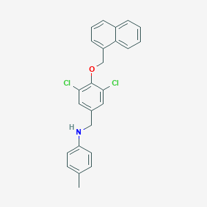 molecular formula C25H21Cl2NO B425817 N-[3,5-dichloro-4-(naphthalen-1-ylmethoxy)benzyl]-4-methylaniline 