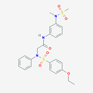 molecular formula C24H27N3O6S2 B425819 2-{[(4-ethoxyphenyl)sulfonyl]anilino}-N-{3-[methyl(methylsulfonyl)amino]phenyl}acetamide 