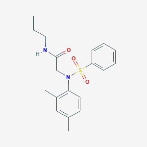 molecular formula C19H24N2O3S B425820 2-[2,4-dimethyl(phenylsulfonyl)anilino]-N-propylacetamide 