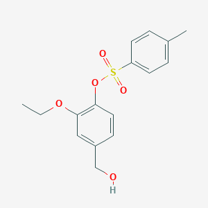 molecular formula C16H18O5S B425821 2-Ethoxy-4-(hydroxymethyl)phenyl 4-methylbenzenesulfonate 