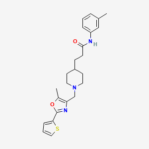 molecular formula C24H29N3O2S B4258220 N-(3-methylphenyl)-3-(1-{[5-methyl-2-(2-thienyl)-1,3-oxazol-4-yl]methyl}-4-piperidinyl)propanamide 