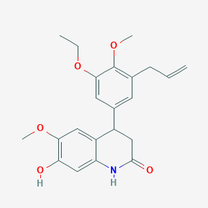 molecular formula C22H25NO5 B4258226 4-(3-allyl-5-ethoxy-4-methoxyphenyl)-7-hydroxy-6-methoxy-3,4-dihydroquinolin-2(1H)-one 