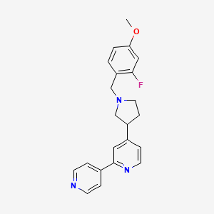 molecular formula C22H22FN3O B4258250 4-[1-(2-fluoro-4-methoxybenzyl)pyrrolidin-3-yl]-2,4'-bipyridine 