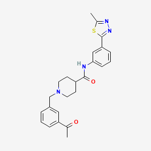 molecular formula C24H26N4O2S B4258270 1-(3-acetylbenzyl)-N-[3-(5-methyl-1,3,4-thiadiazol-2-yl)phenyl]-4-piperidinecarboxamide 