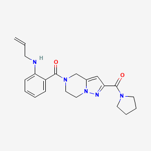 molecular formula C21H25N5O2 B4258273 N-allyl-2-{[2-(pyrrolidin-1-ylcarbonyl)-6,7-dihydropyrazolo[1,5-a]pyrazin-5(4H)-yl]carbonyl}aniline 