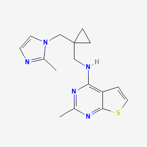 molecular formula C16H19N5S B4258287 2-methyl-N-({1-[(2-methyl-1H-imidazol-1-yl)methyl]cyclopropyl}methyl)thieno[2,3-d]pyrimidin-4-amine 