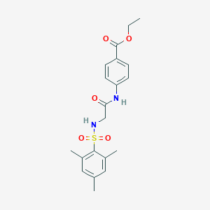 molecular formula C20H24N2O5S B425829 Ethyl 4-({[(mesitylsulfonyl)amino]acetyl}amino)benzoate 