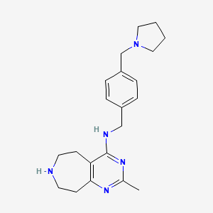 molecular formula C21H29N5 B4258316 2-methyl-N-[4-(pyrrolidin-1-ylmethyl)benzyl]-6,7,8,9-tetrahydro-5H-pyrimido[4,5-d]azepin-4-amine 