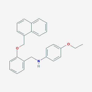 molecular formula C26H25NO2 B425832 4-ethoxy-N-[2-(naphthalen-1-ylmethoxy)benzyl]aniline 