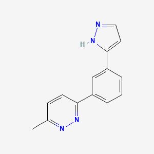 molecular formula C14H12N4 B4258324 3-methyl-6-[3-(1H-pyrazol-5-yl)phenyl]pyridazine 