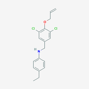 molecular formula C18H19Cl2NO B425834 N-[4-(allyloxy)-3,5-dichlorobenzyl]-N-(4-ethylphenyl)amine 