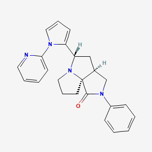 molecular formula C24H24N4O B4258343 (3aS*,5S*,9aS*)-2-phenyl-5-[1-(2-pyridinyl)-1H-pyrrol-2-yl]hexahydro-7H-pyrrolo[3,4-g]pyrrolizin-1(2H)-one 