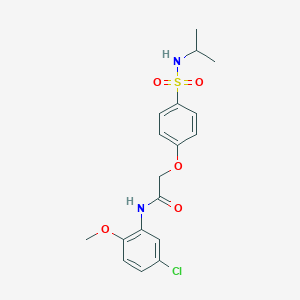 molecular formula C18H21ClN2O5S B425835 N-(5-chloro-2-methoxyphenyl)-2-{4-[(isopropylamino)sulfonyl]phenoxy}acetamide 